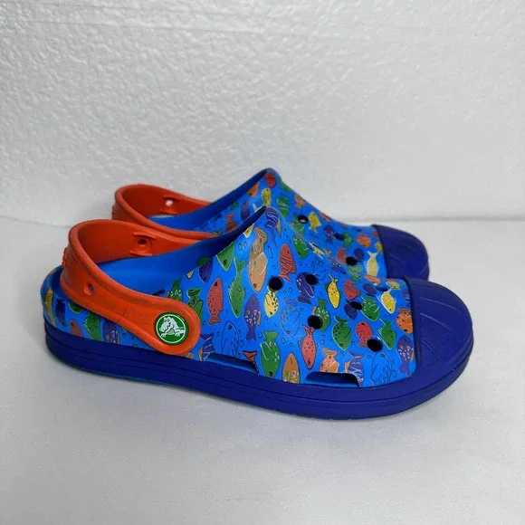 Crocs blue 2025 and orange